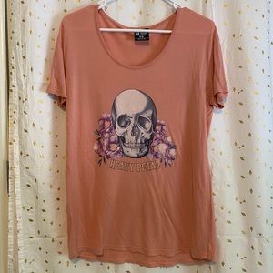 Heavy Petal pink skull top